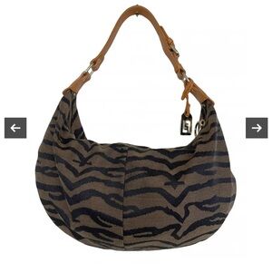 Fendi Croissant Vintage Zebra Stripe Handbag